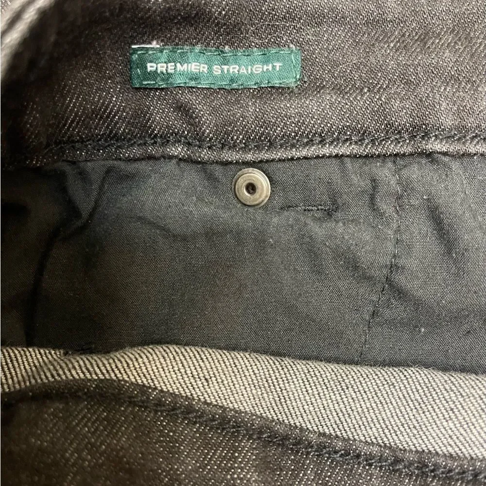 Lauren Ralph Lauren Black Straight Leg Jeans Size 12 Hemmed Classic Preppy - Picture 6 of 9